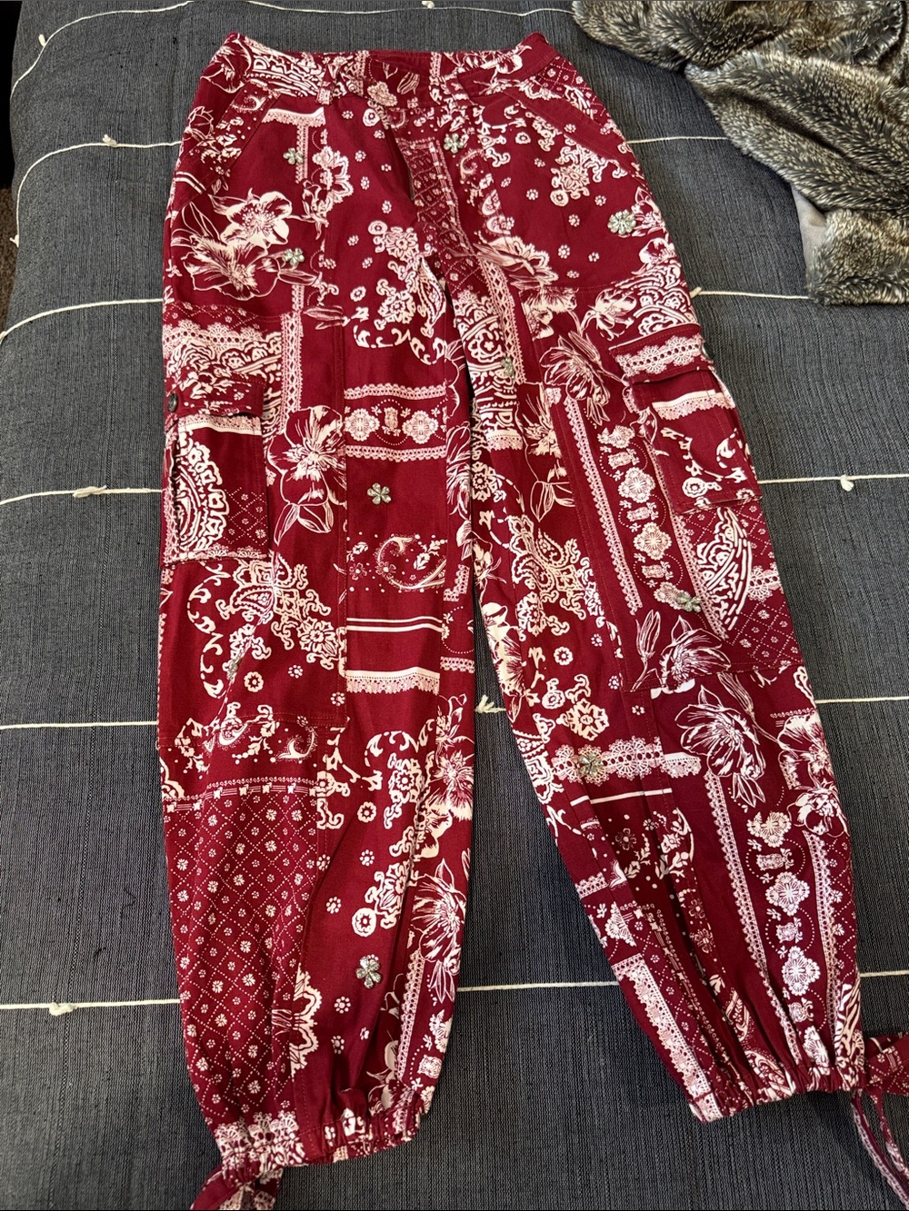 cinq a sept Red Bandana Print Jogger Pants